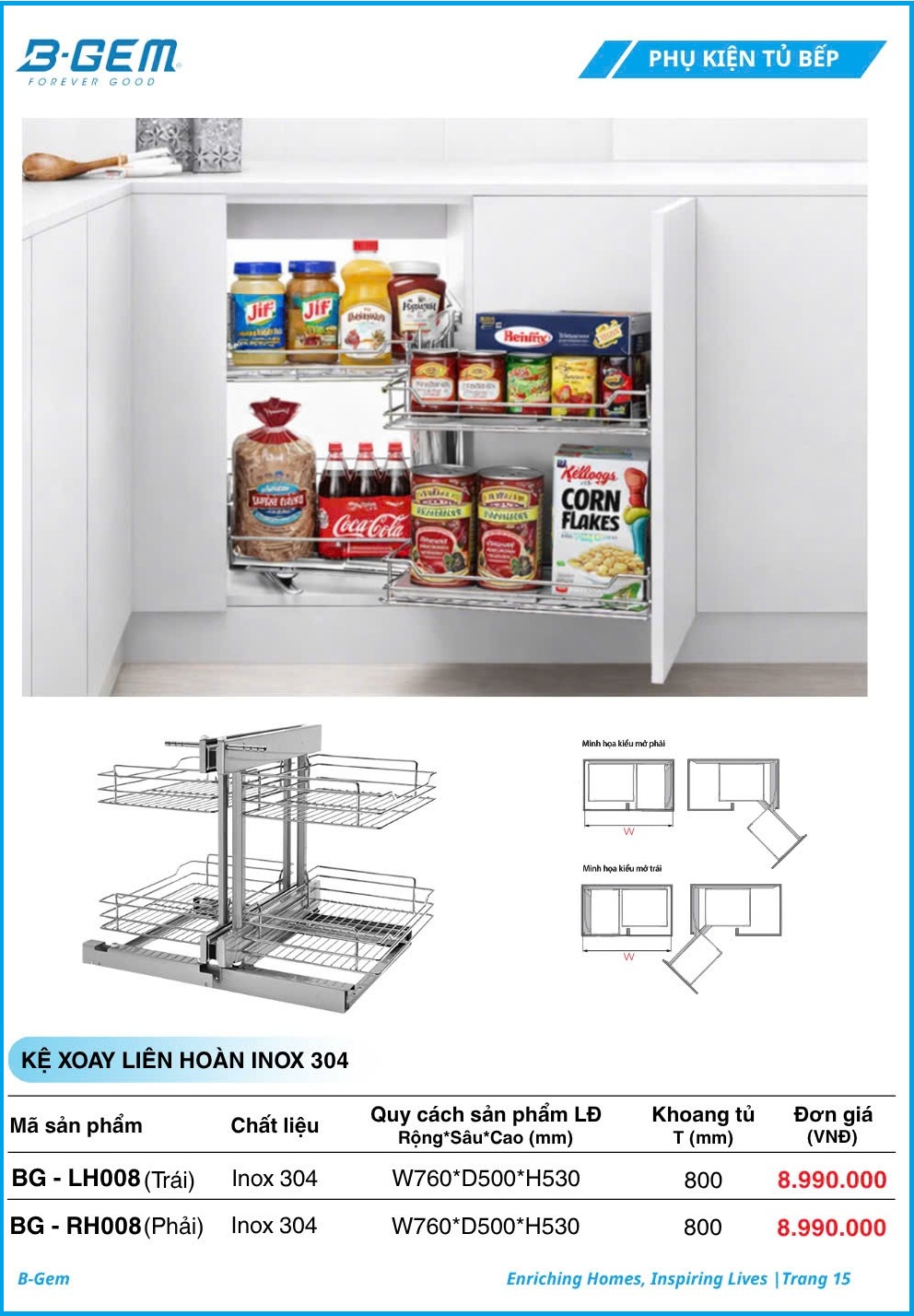 Kệ Xoay Liên Hoàn B-gem BG-LH008 | RH008