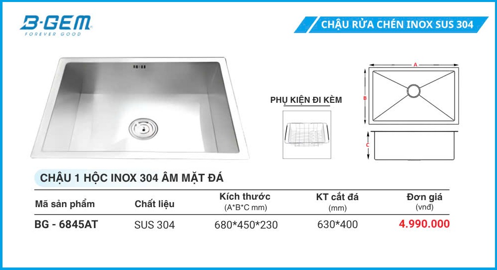 Chậu Rửa B-GEM BG-6845AT