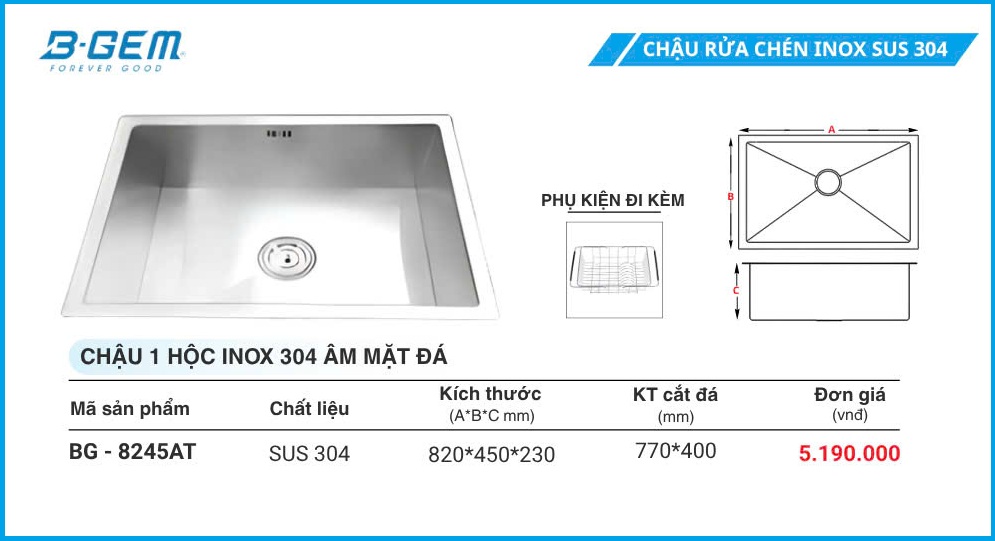 Chậu Rửa B-GEM BG-8245AT