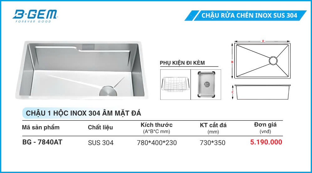 Chậu Rửa B-GEM BG-7840AT