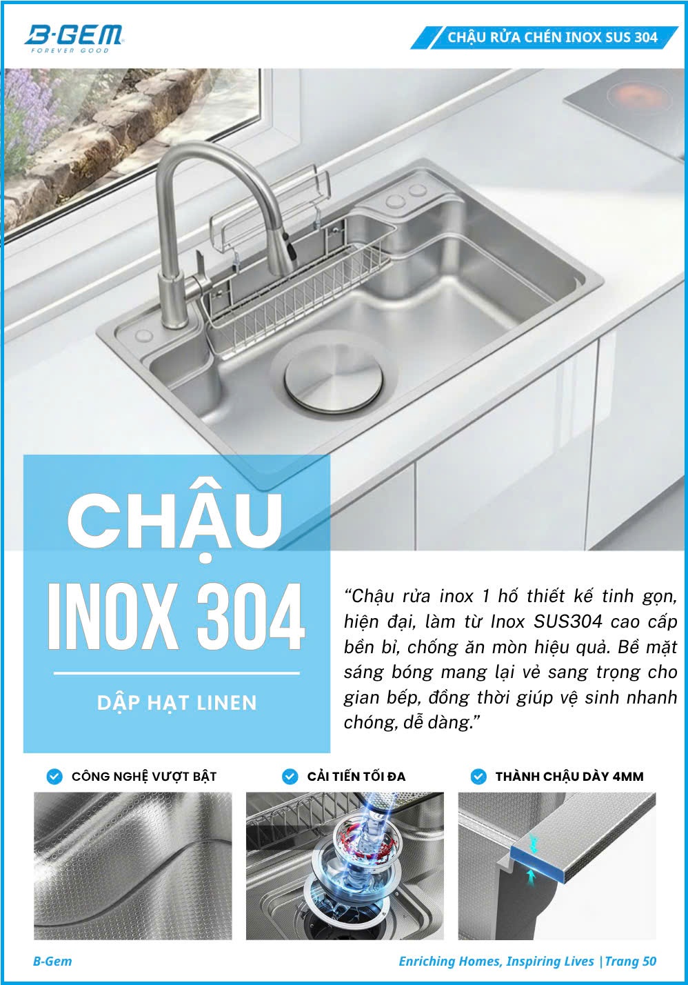Chậu Rửa B-GEM BG-7848CGT