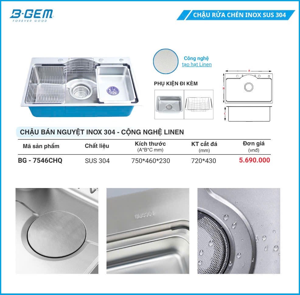 Chậu Rửa B-GEM BG-7546CHQ