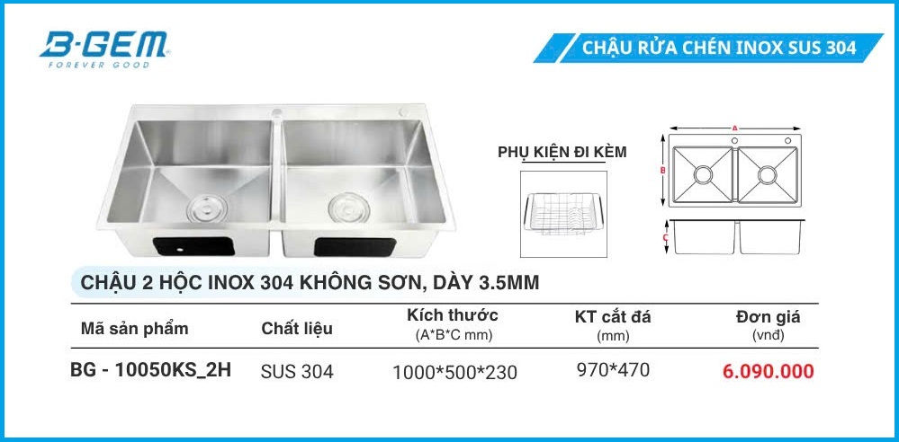 Chậu Rửa B-GEM BG-10050KS_ 2H