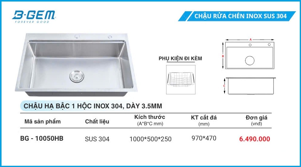 Chậu Rửa B-GEM BG-10050HB