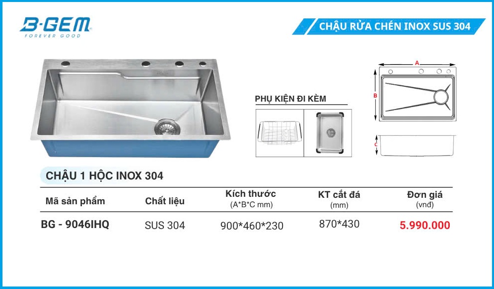 Chậu Rửa B-GEM BG-9046IHQ