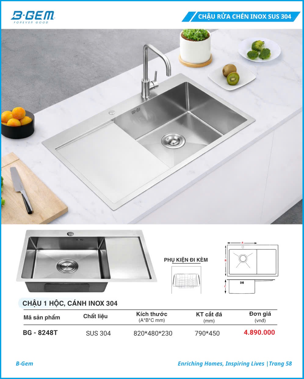 Chậu Rửa B-GEM BG-8248T