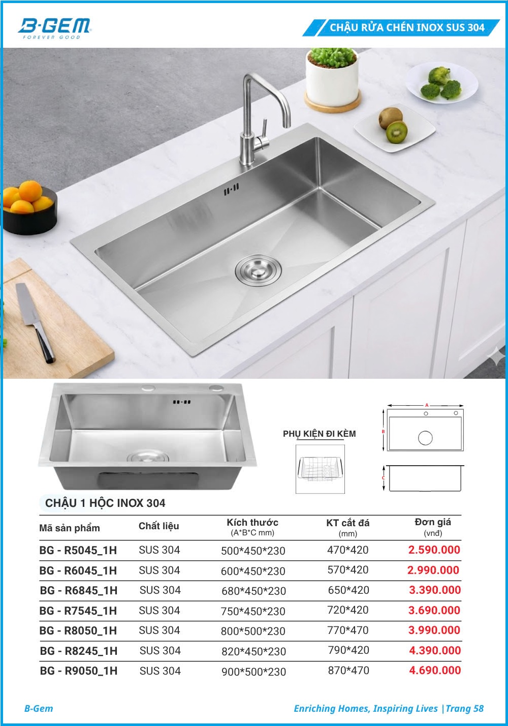 Chậu Rửa B-GEM BG-R8050_ 1H
