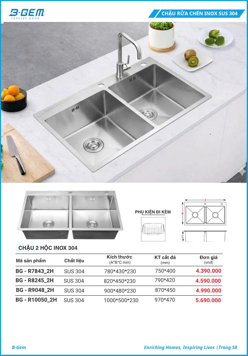 Chậu Rửa B-GEM BG-R8245_ 2H