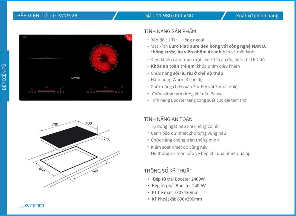 Bếp Điện Từ LATINO LT-3779.V8