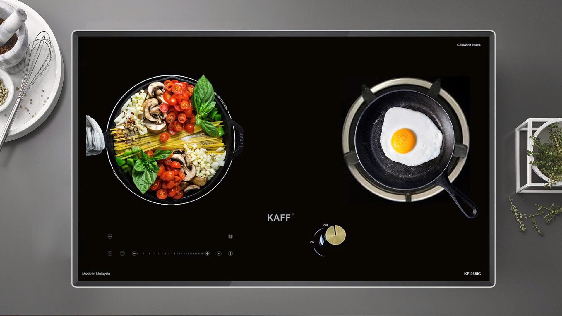 Bếp Gas Kết Hợp Từ Kaff KF-088IG