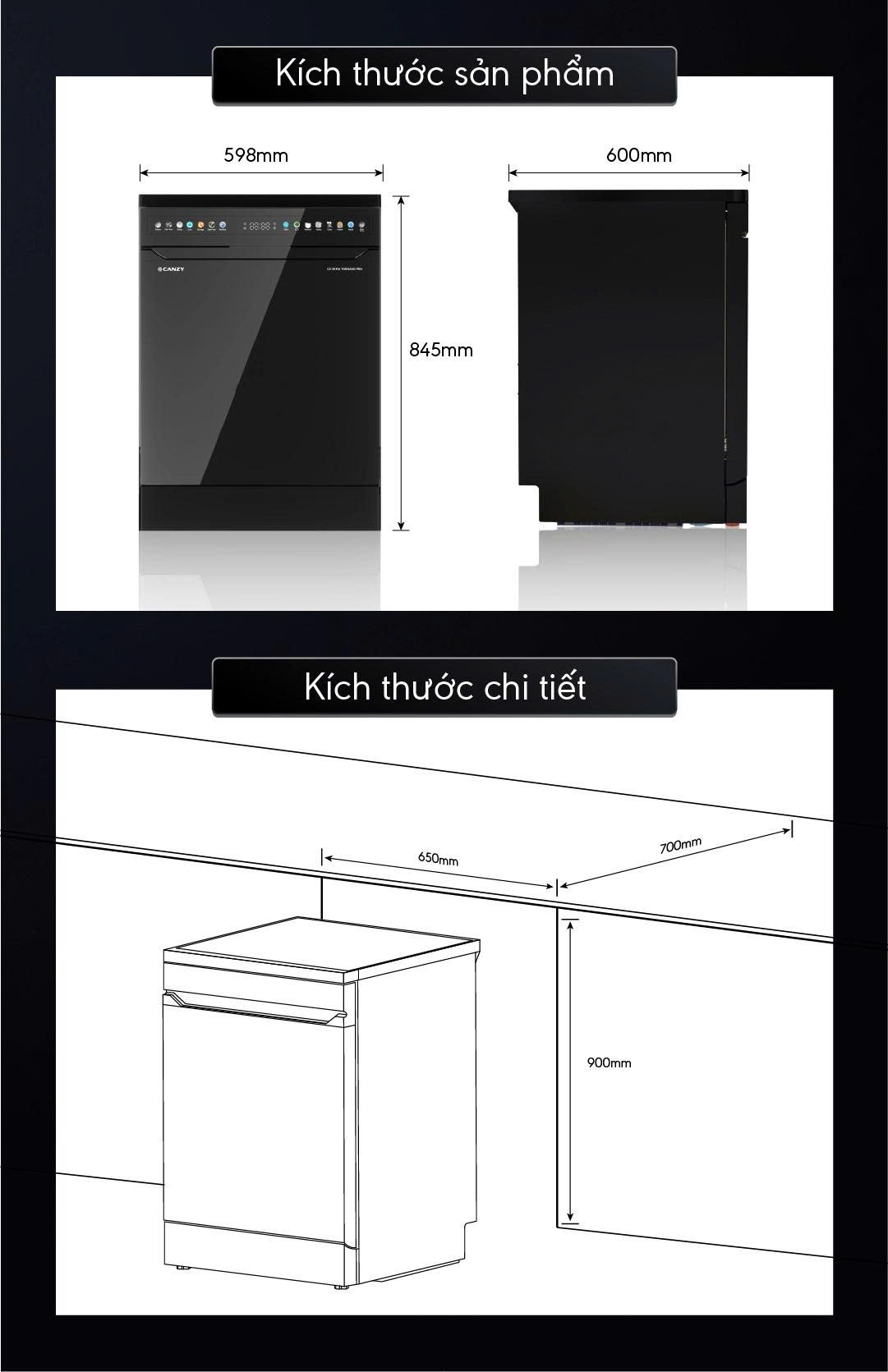 Máy Rửa Chén CANZY CZ-B15EU TORNADO PRO