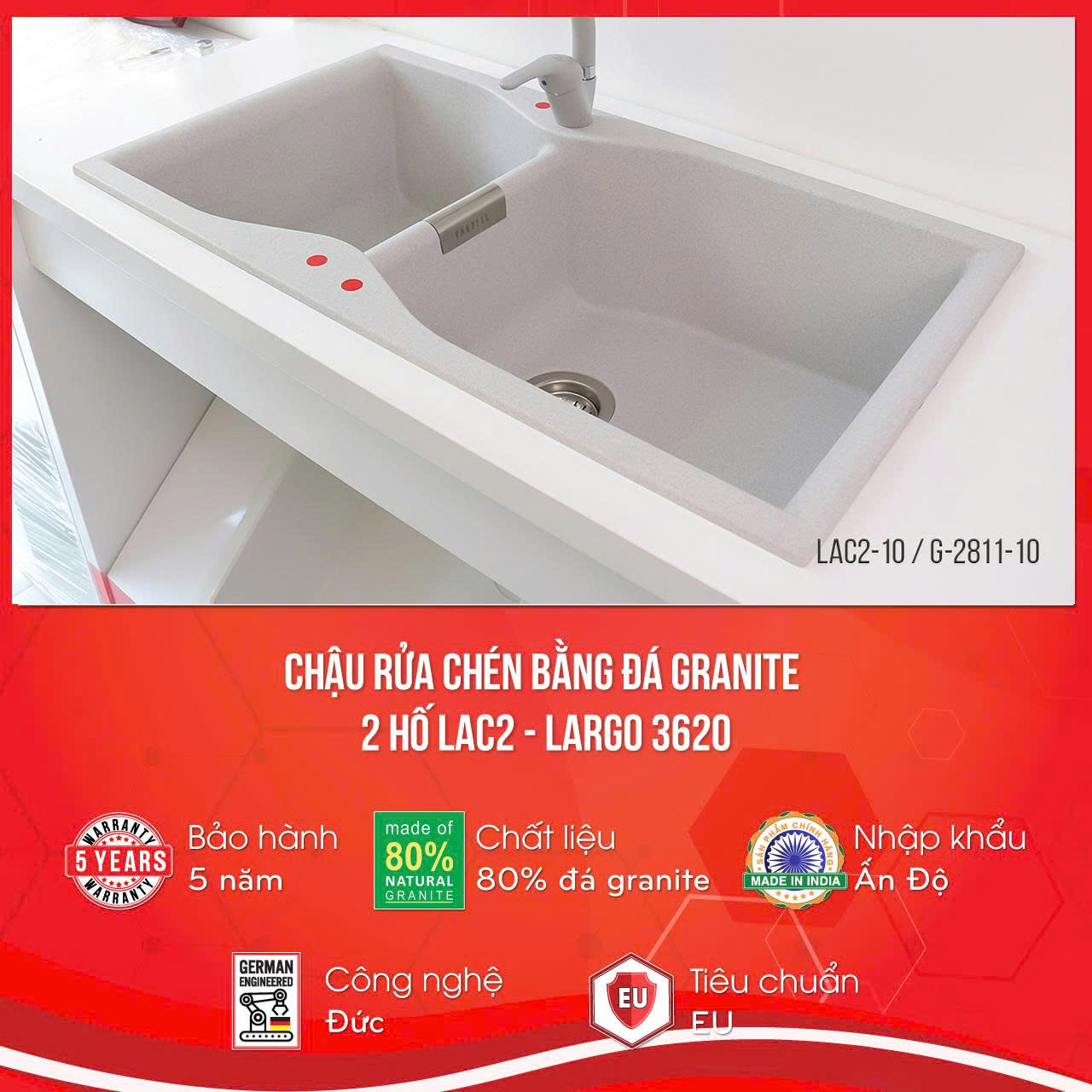 Chậu rửa Carysil LAC2-10