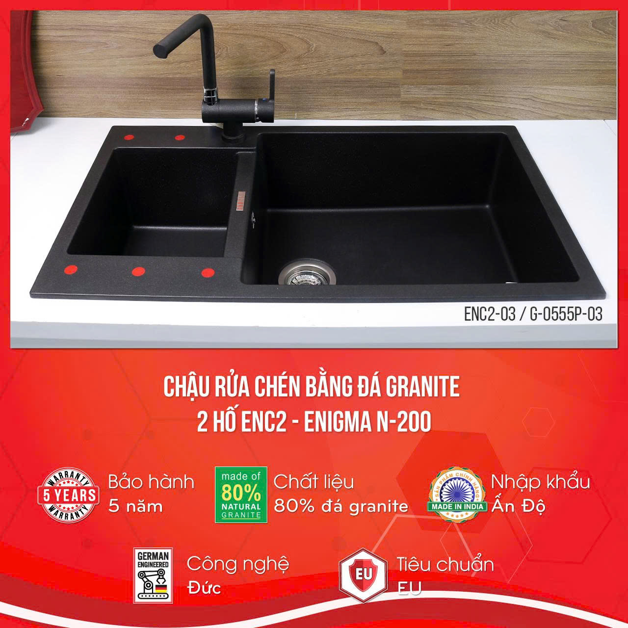 Chậu rửa Carysil ENC2-03