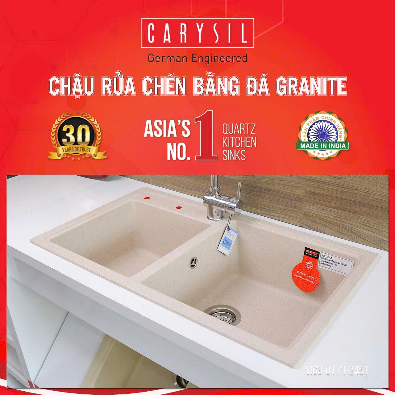 Chậu rửa Carysil VIC3-01