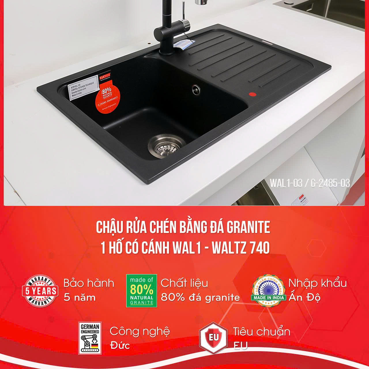 Chậu rửa Carysil WAL1-03