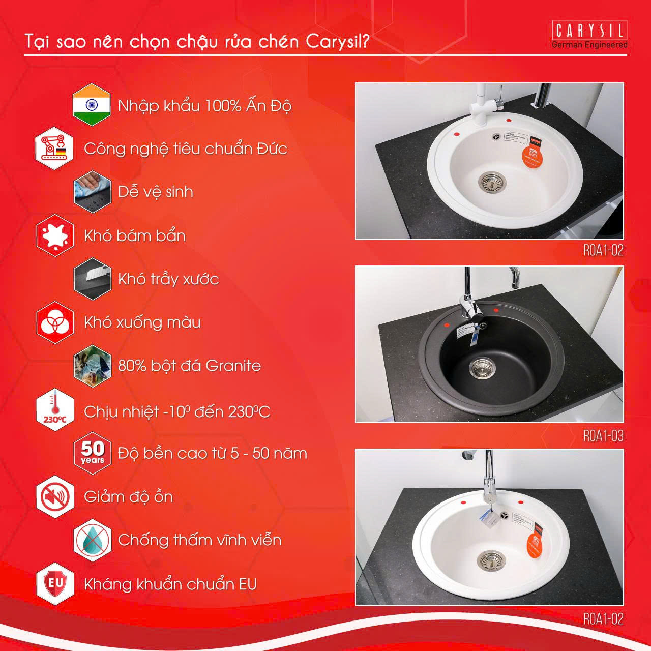 Chậu rửa Carysil R0A1-02