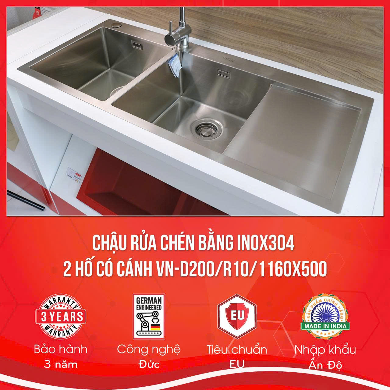 Chậu rửa Carysil VN-D200