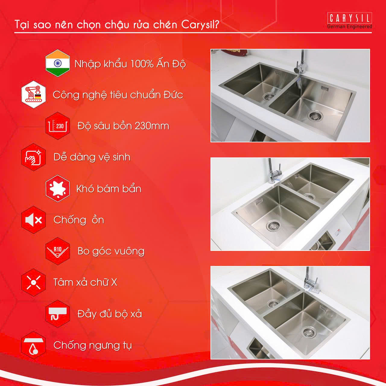 Chậu rửa Carysil IC-MQ9