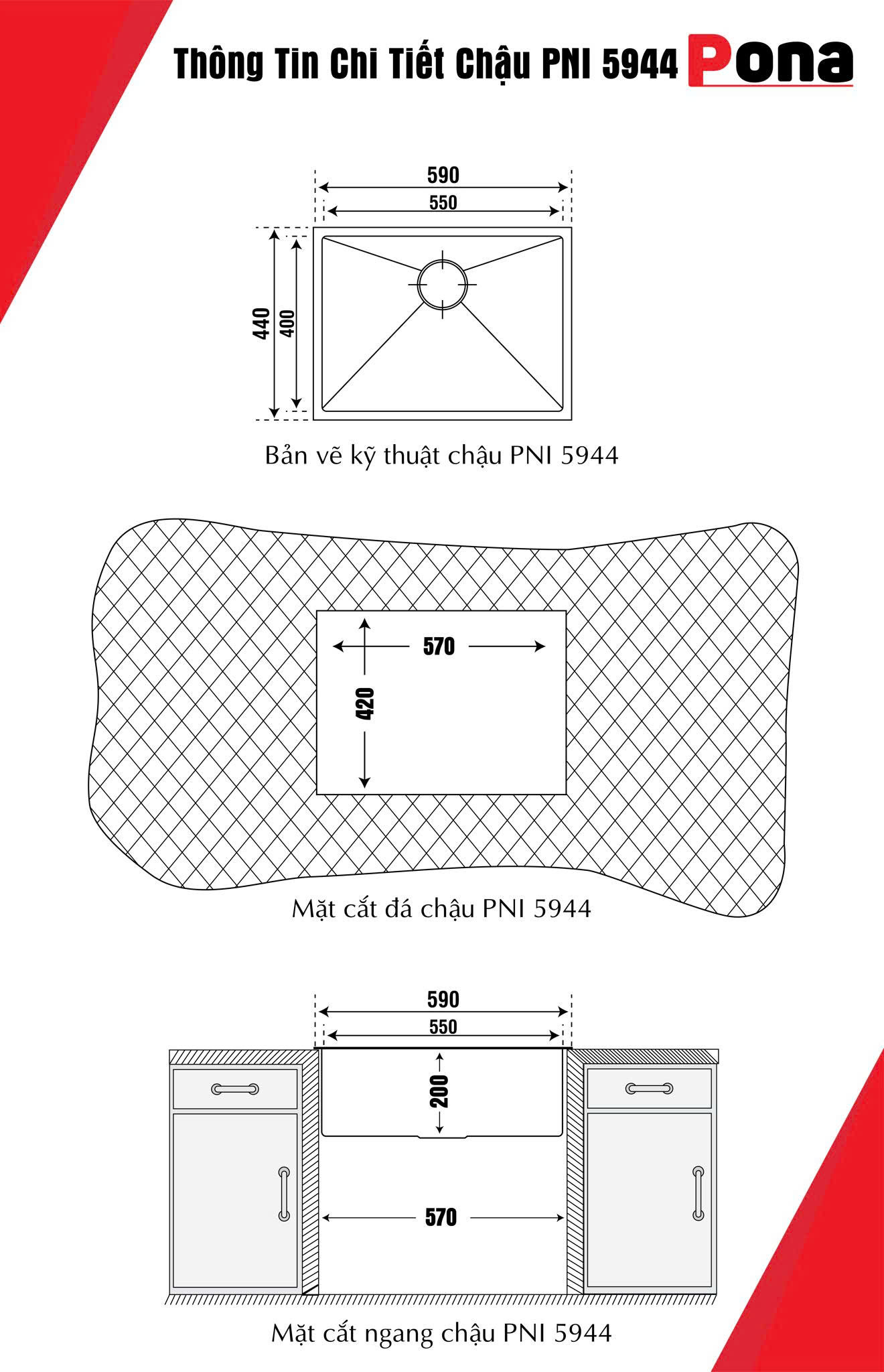 Chậu rửa PONA PNI3-5944