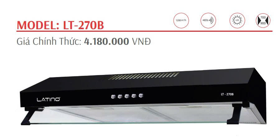MÁY HÚT MÙI ÂM TỦ LT-270B