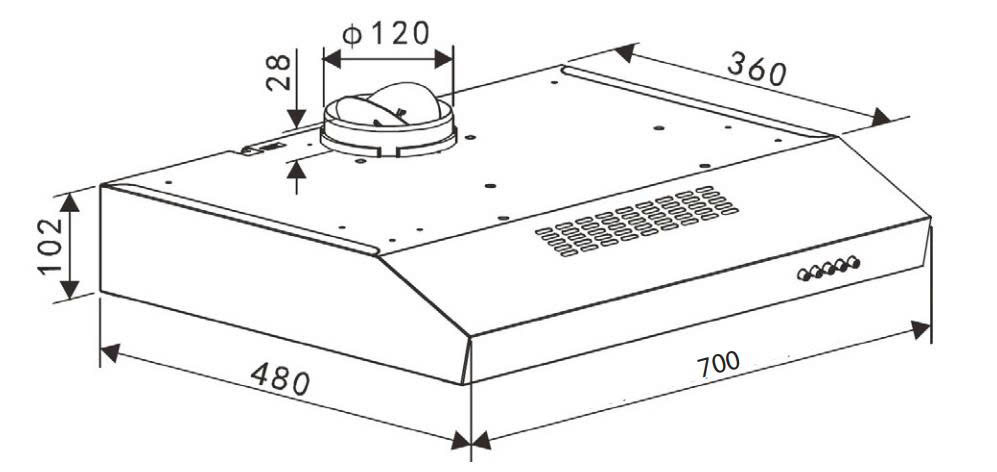 MÁY HÚT MÙI ÂM TỦ LT-270B