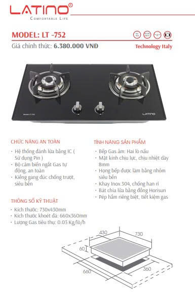 Bếp Gas LATINO LT-752