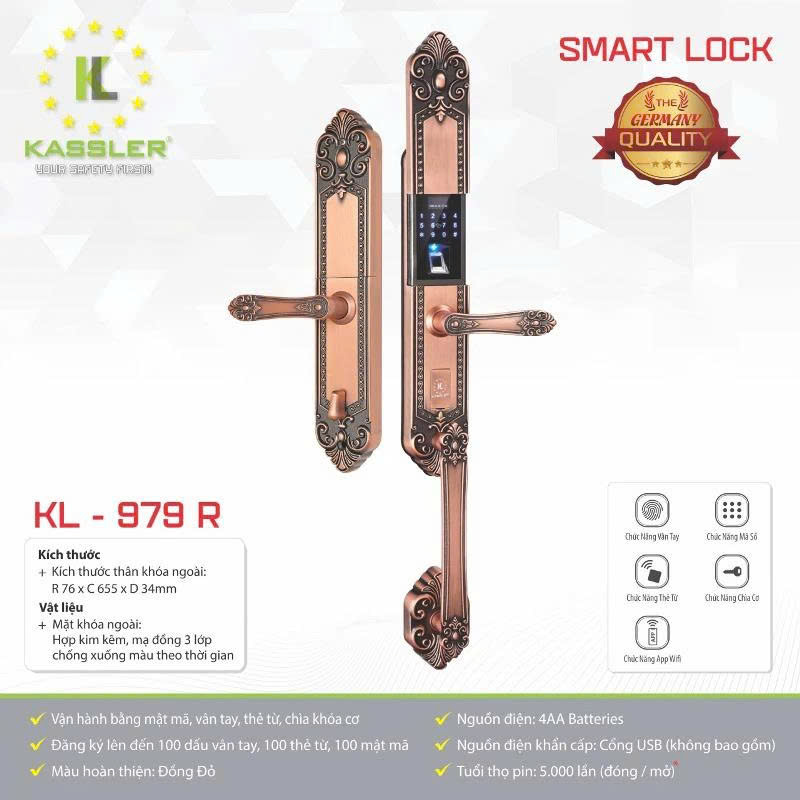 Khóa Cửa Đại Sảnh Kassler KL-979R APP