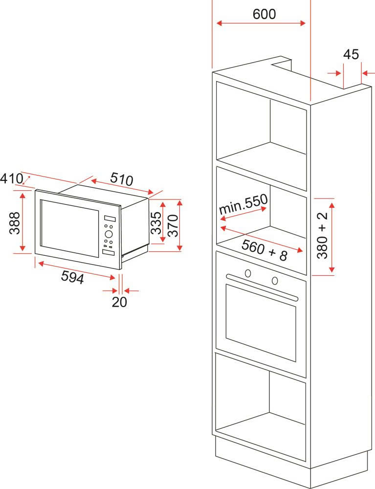 Lò vi sóng âm tủ KAFF KF- MC02