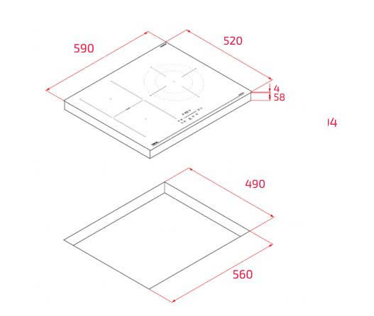 Bếp từ Teka IBF 63210 SCG BK