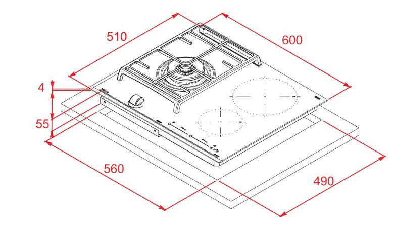 Bếp điện từ + ga TEKA JZC 63312 ABB