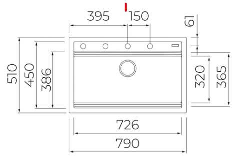 Chậu đá nhân tạo TEKA NOVA 80 WS-TG 1B