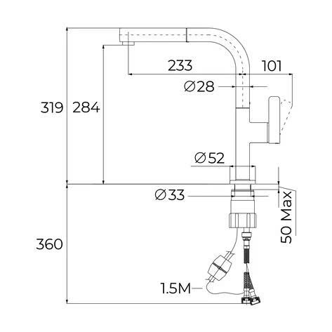 Vòi chậu rửa TEKA OVAL 938 BK