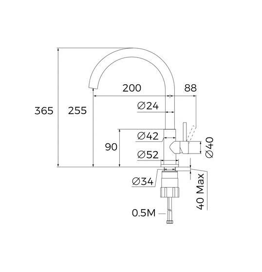 Vòi Rửa Teka UNI 9310 BK