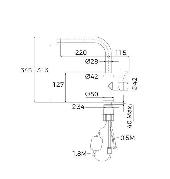 Vòi Rửa Teka UNI 9331 XP