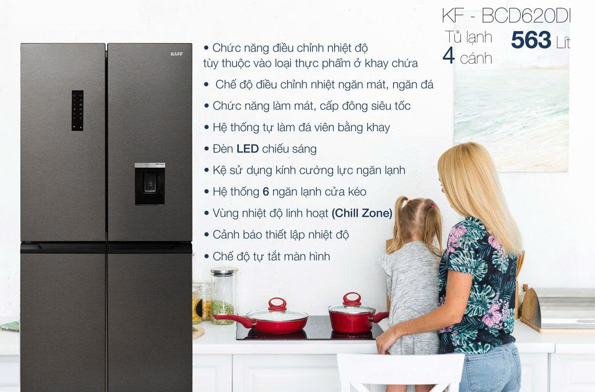 Tủ lạnh KAFF KF-BCD620DI