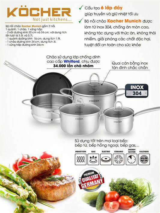 Bộ nồi 5 món KOCHER MUNICH