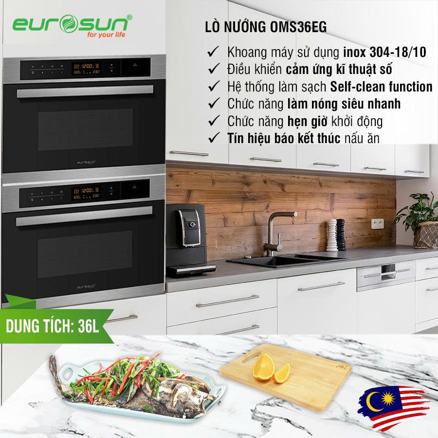 Lò Vi Sóng Kết Hợp Nướng Hấp Eurosun OMS36EG