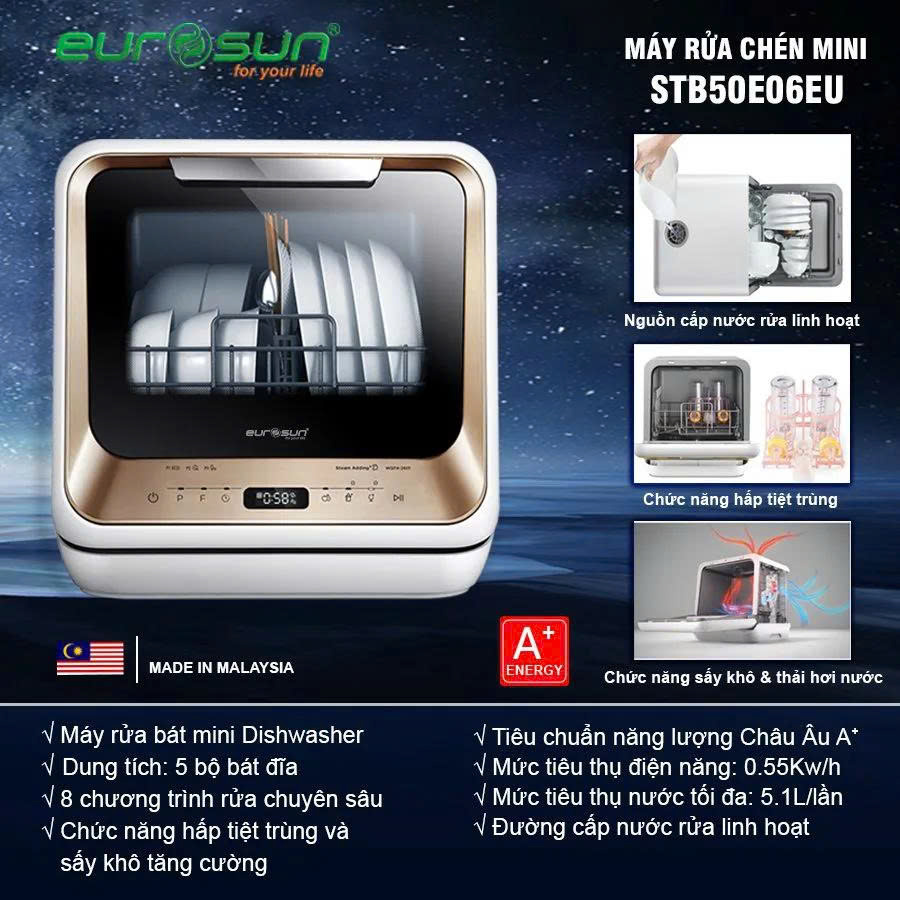 Máy Rửa Chén Eurosun STB50E06EU