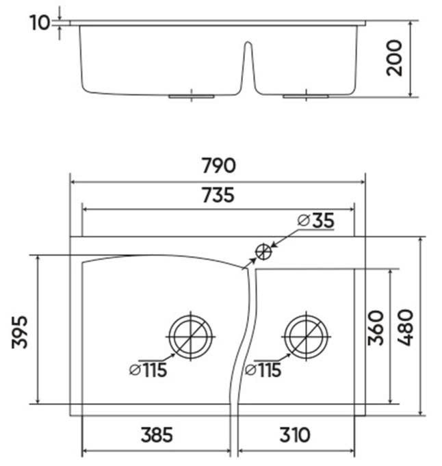 Chậu rửa KAFF GRANITE KAFF KF-MIROH-795