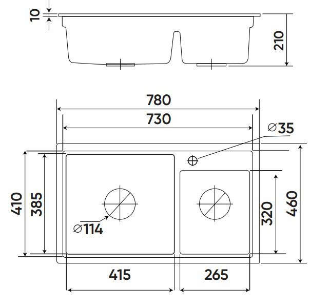 Chậu rửa KAFF GRANITE KAFF KF-MONDS-S7846