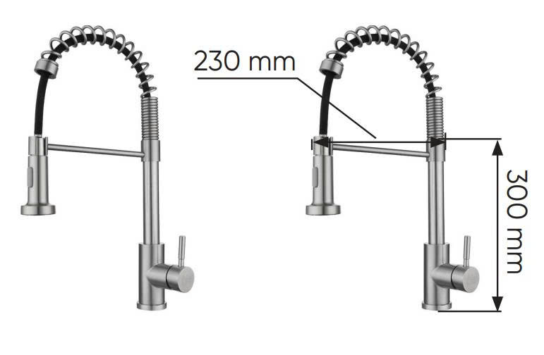 Vòi Rửa Inox KAFF  KF-FC9006