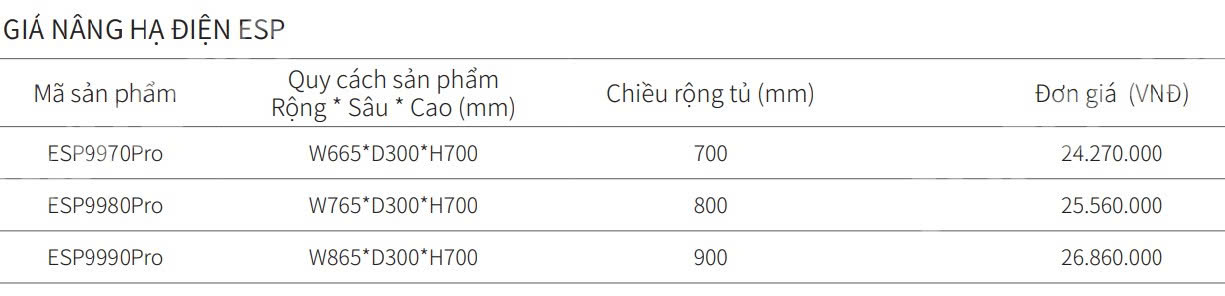 Giá bát nâng hạ điện EUROGOLD ESP9970PRO | ESP9980PRO | ESP9990PRO