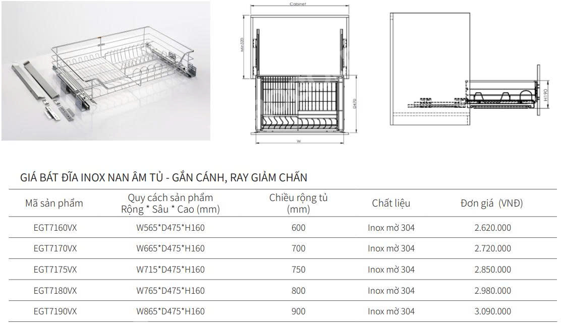Giá bát đĩa EUROGOLD EGT7160VX | EGT7170VX | EGT7175VX | EGT7180VX | EGT7190VX