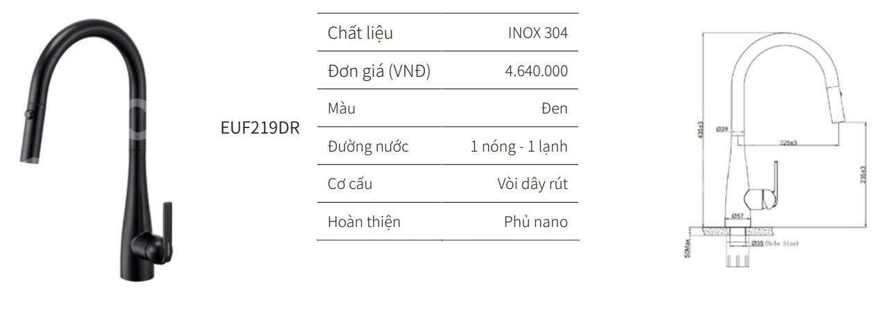 Vòi rửa bát EUROGOLD EUF219DR