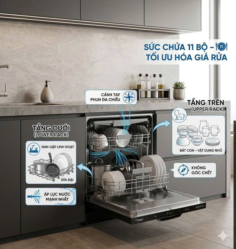 Máy Rửa Bát Canzy CZ-D777711C