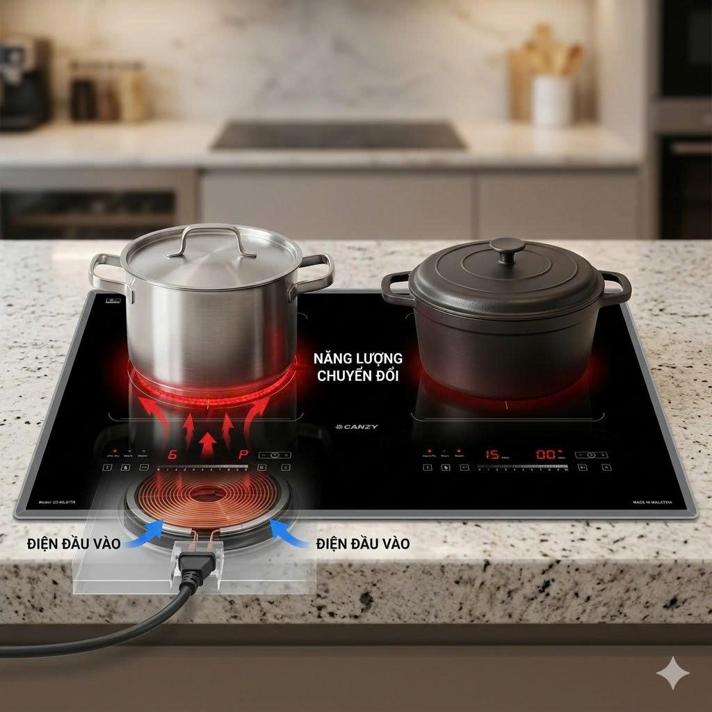 Bếp từ kết hợp hồng ngoại Canzy CZ-ML877R