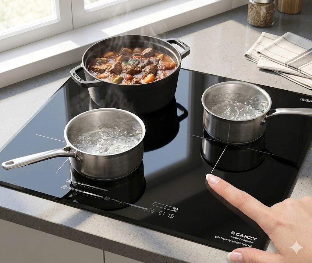 Bếp từ 3 vùng nấu Canzy CZ-I60013D