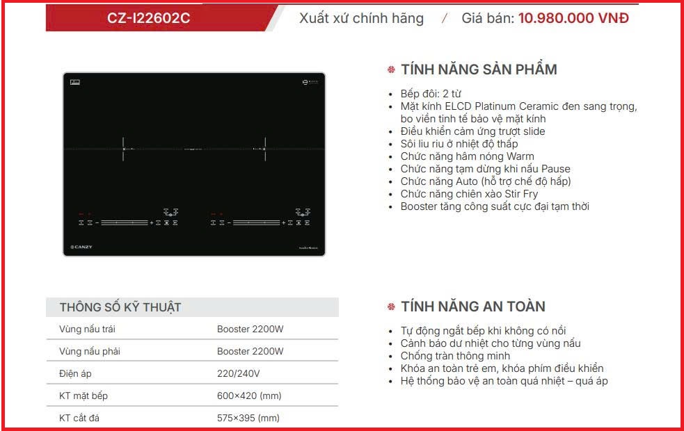 Bếp Từ Canzy CZ-I22602C