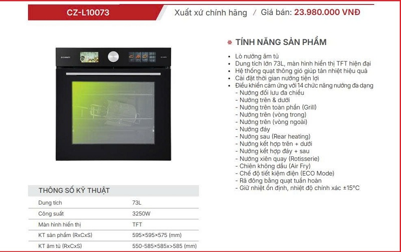 Lò nướng Canzy CZ-L10073