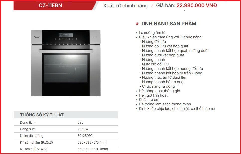 Lò nướng Canzy CZ-11EBN